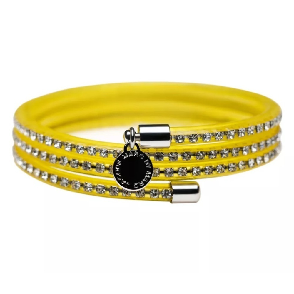Marc Jacobs slinky bracelet in yellow with silver charms New